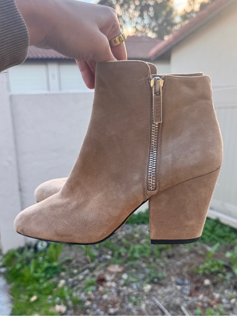 Tan Suede Booties